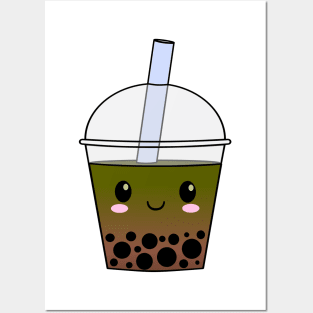 Cute matcha bubble tea Posters and Art